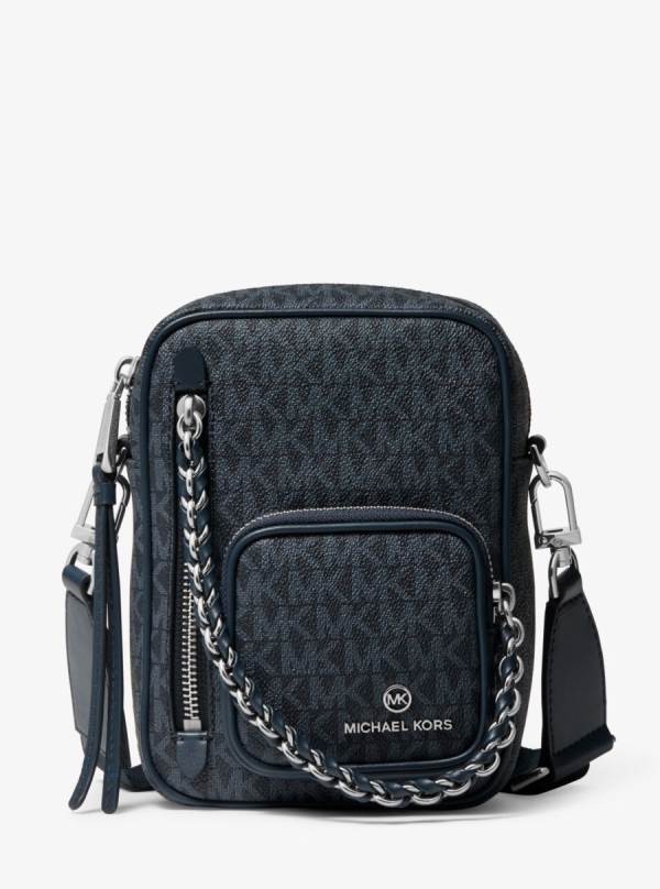 Damske Crossbody Kabelka Michael Kors Elliot Small Logo Modre - Kabelky Michael Kors Akcia | KJESD-9547